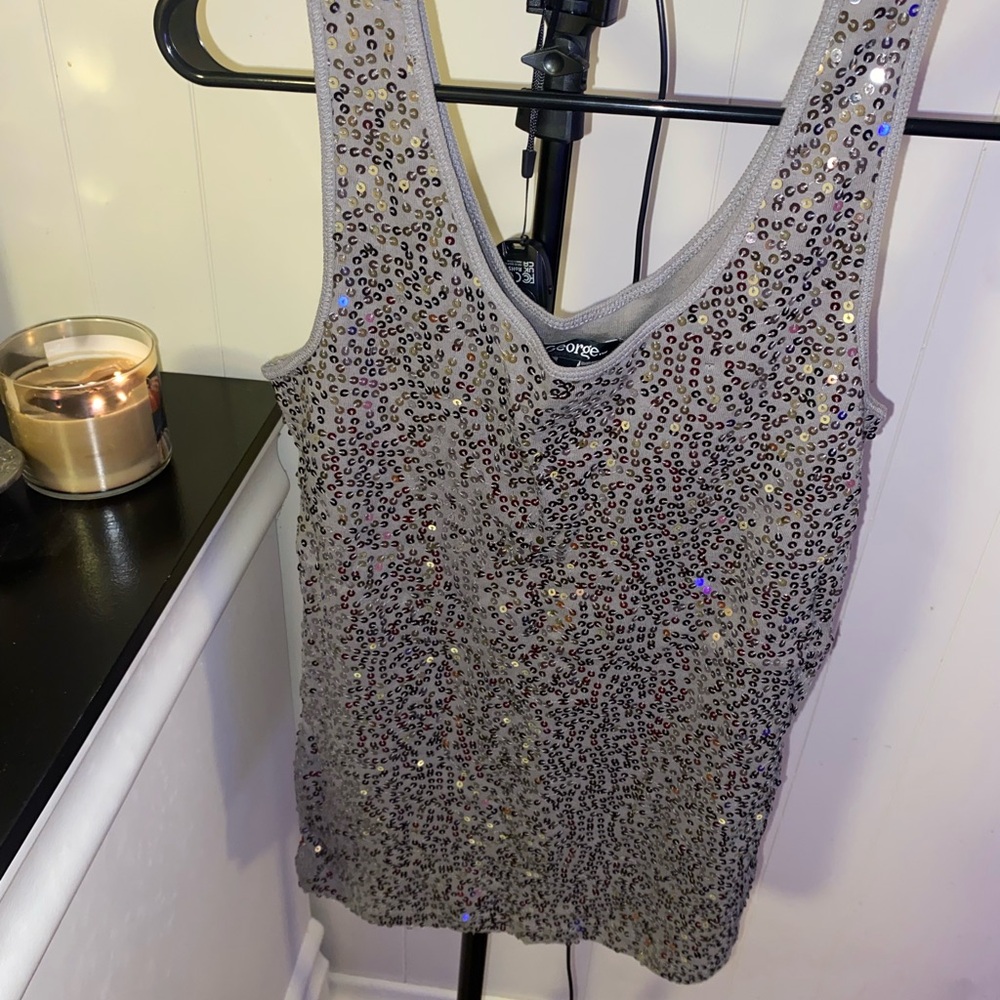 Sequin Embellished Gray Tank Top✨